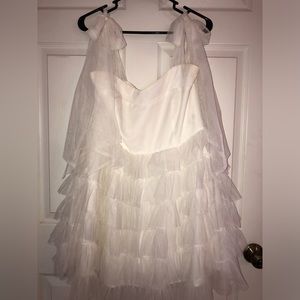White Tulle Bridal Mini Dress